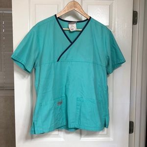 Urbane Scrub set. Medium. Aqua with navy trim.